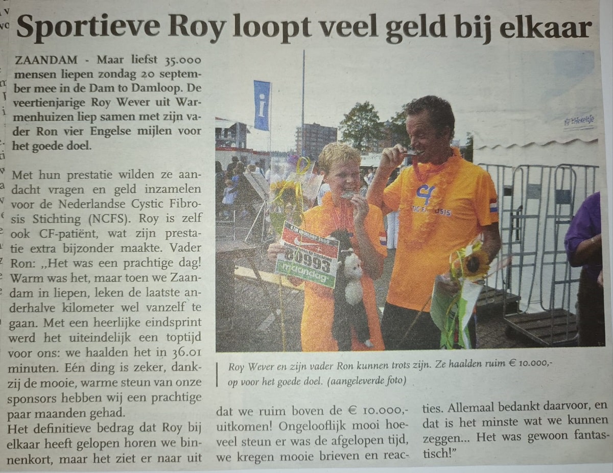Ron en Roy Wever medaille Dam tot Damloop